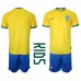 Billige Brasil Hjemmetrøye Barn VM 2022 Kortermet (+ korte bukser)
